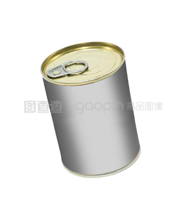 白色背景下的锡罐 金属包装容器的简约之美